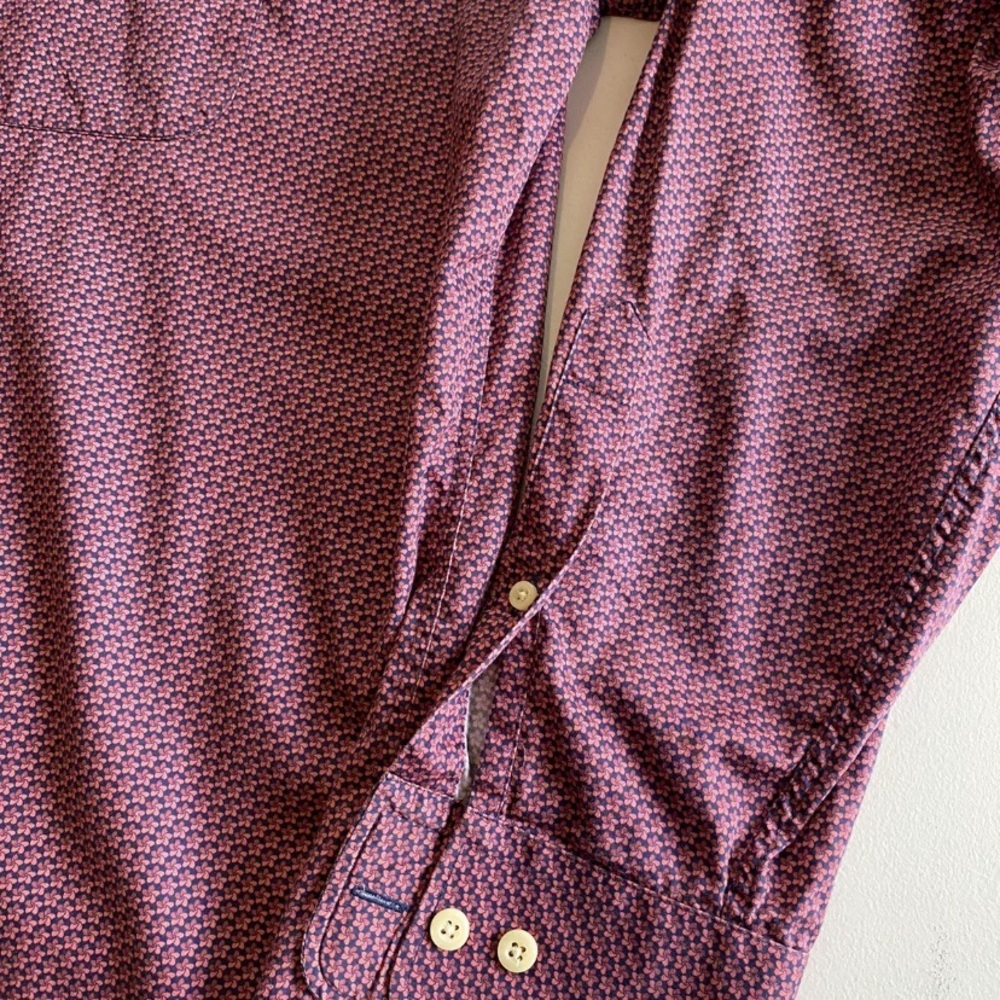 Peter Millar Geometric Men’s Button Down Long Sleeve Size XL Red Shirt - Picture 5 of 8